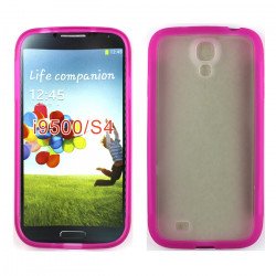 Samsung Galaxy S4 Gummy Case (Hot Pink-Clear)